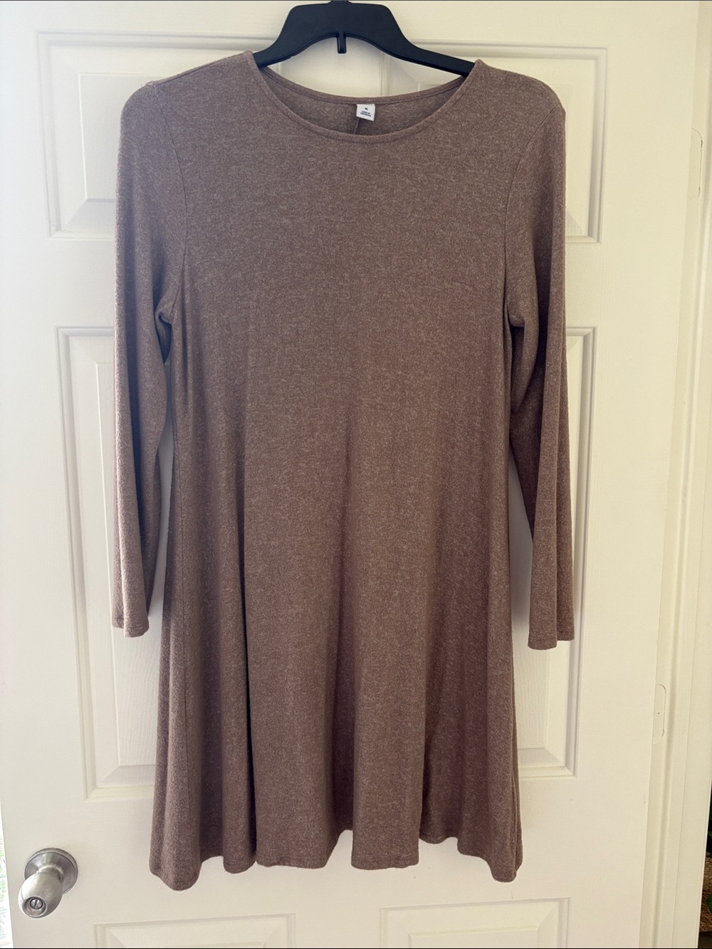 Old Navy Taupe Brown Long-Sleeve Swing Dress